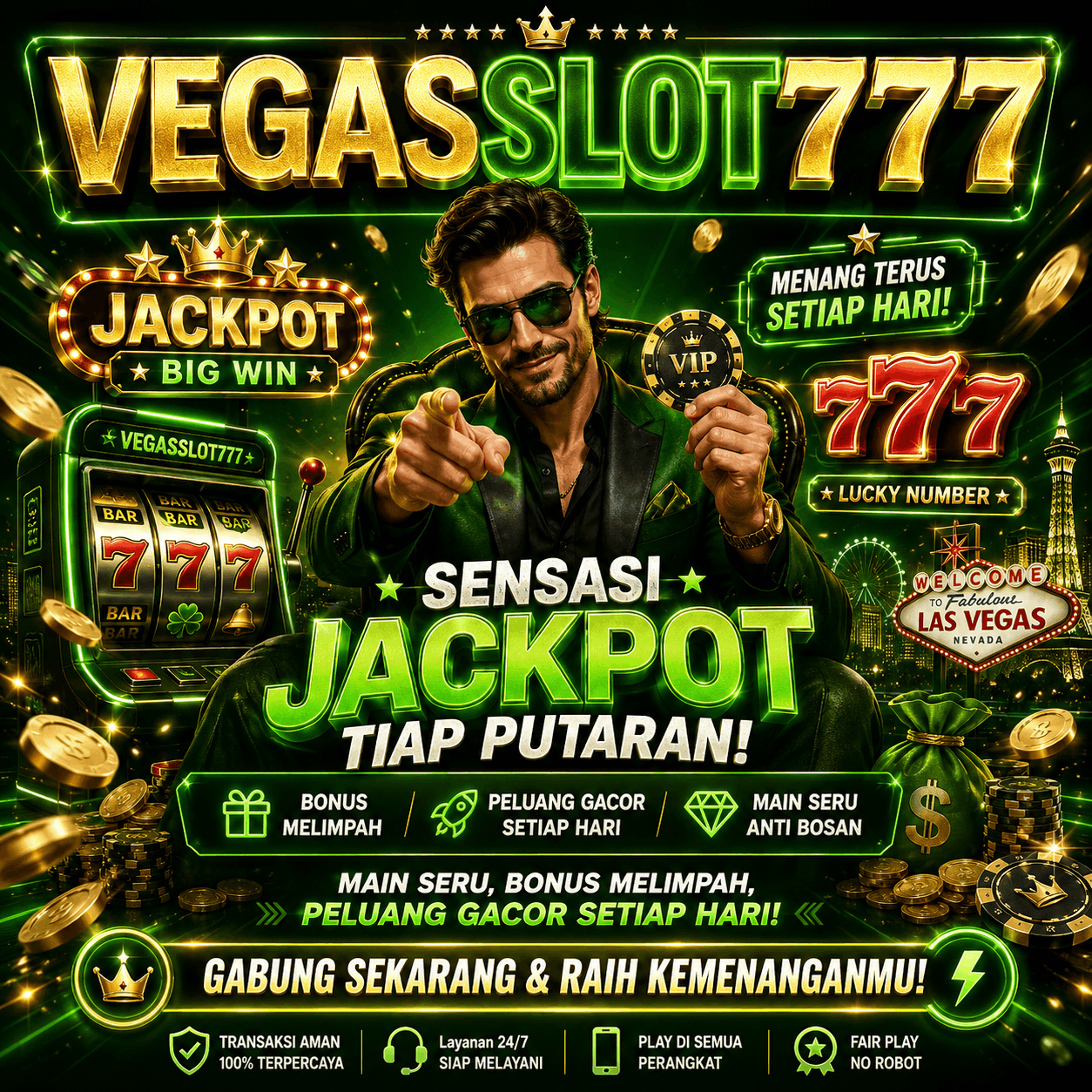 Thumbnail 1 of 3, Poster, VEGASSLOT777 ♣ PLATFORM GAME SLOT ONLINE BERTEMA VEGAS YANG MODERN designed and sold by VEGASSLOT777.